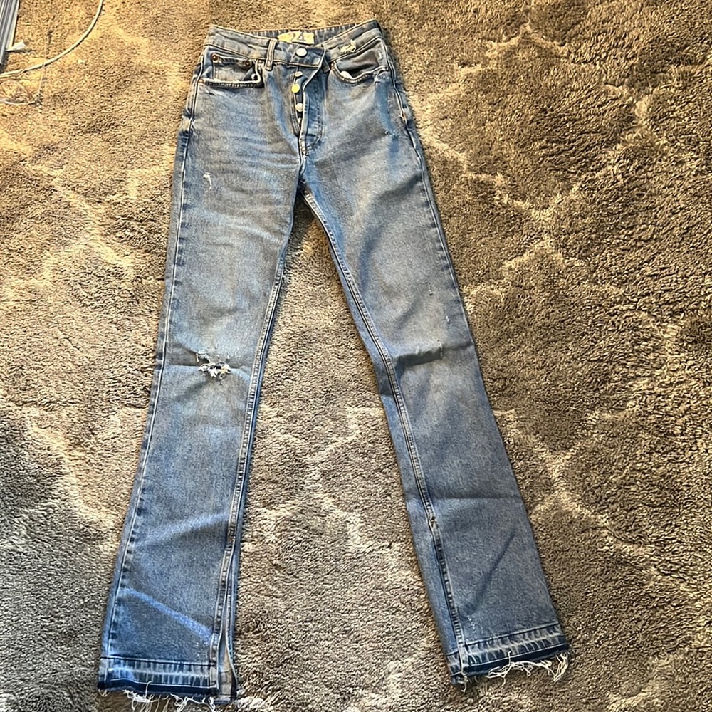 High waist slim flare jeans